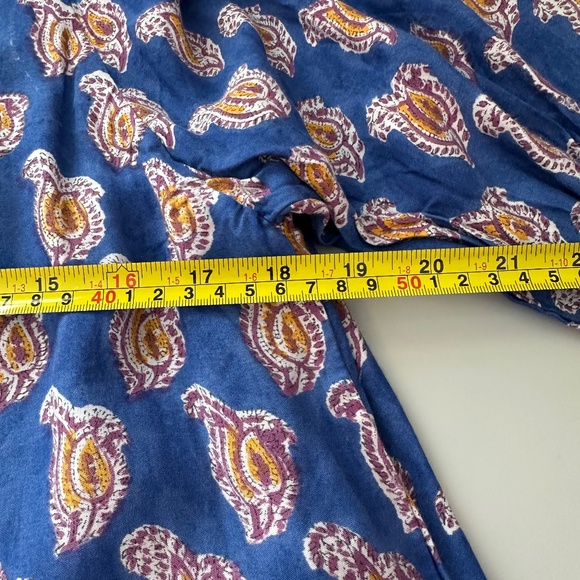 Emerson Fry Frances Blouse in Blue Paisley Flowers | Size Medium - Picture 9 of 13
